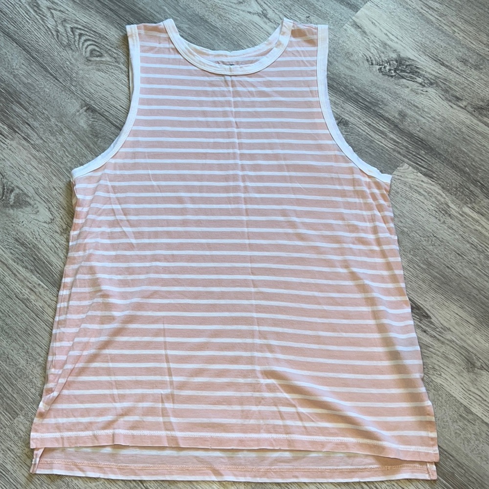Aerie ✨ Light Pink & White Striped Tank Sz S